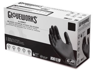 GLOVEWORKS 5 Mil Black Nitrile Industrial Gloves - Sample Pack